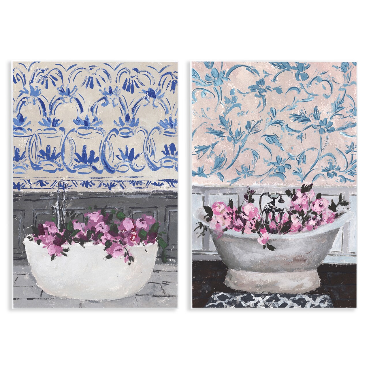 Stupell Industries Flowers In Bath Tub Interior Design Wall Plaque Art